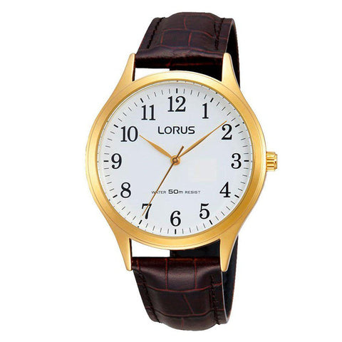 The Watch Boutique Lorus Gents Brown Leather 3-Hands Watch