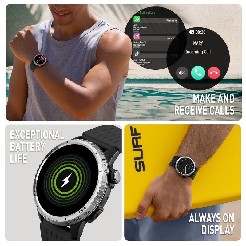 Reflex Active Serie 41 AMOLED Smartwatch – Met Steentjes, Gouden Band – Altijd-Aan Display, Bellen, Hartslag, GPS, Vrouwelijk Design – Voor IOS & Android