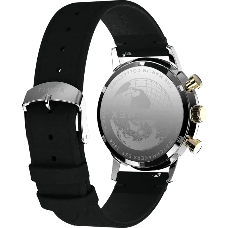 Tachymeter Timex Black Timex Marlin Chronograph Tachymeter 40mm