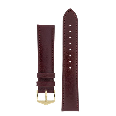 The Watch Boutique Hirsch OSIRIS Calf Leather Watch Strap in BURGUNDY