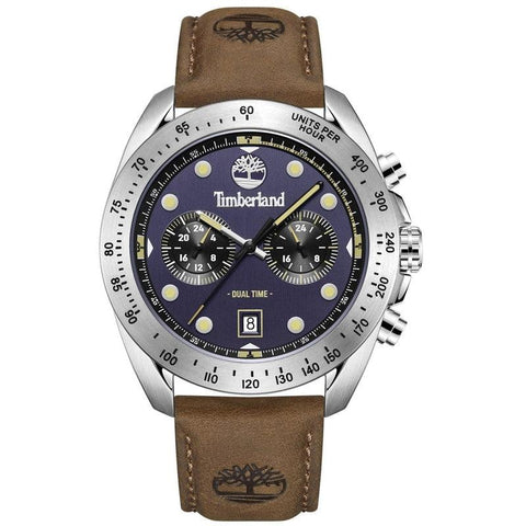 The Watch Boutique Timberland Gents Carrigan Blue Dial 3 Hands, Dual Time Watch