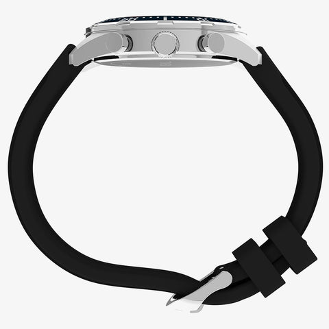 Timex Ridgefield Chronograph Silicone Strap Watch Black Dial