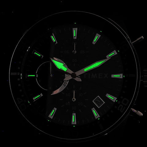 Timex Ridgefield Chronograph Silicone Strap Watch Black Dial