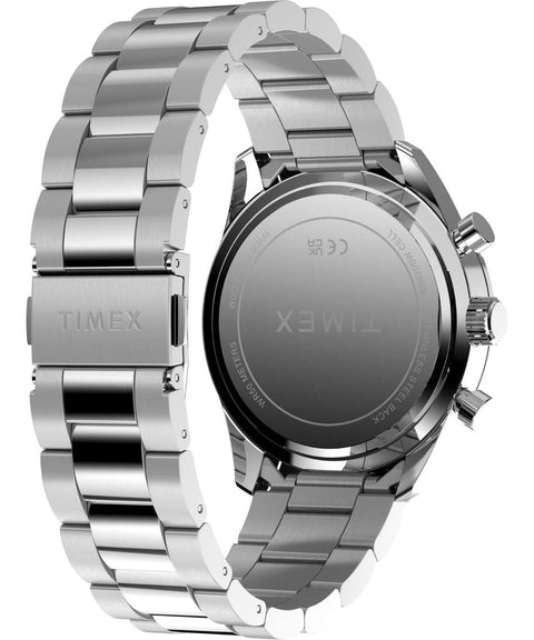 Timex Ridgefield Chronograph Stainless Steel Bracelet Watch Green Dial