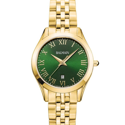 The Watch Boutique Balmain Classic R Quartz Watch Green Dial