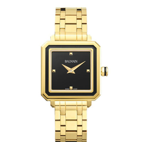 The Watch Boutique Balmain Eirini Square Quartz Watch Black Dial