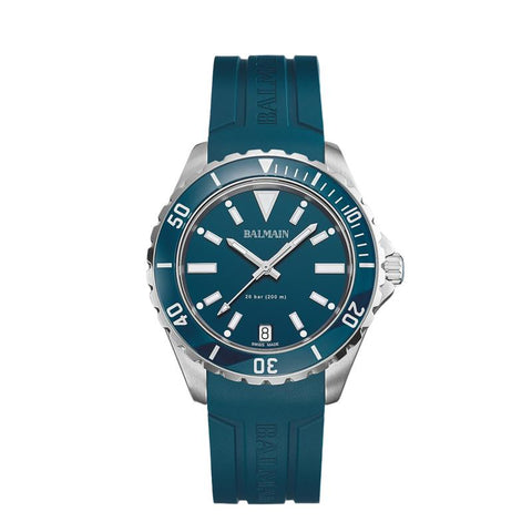 The Watch Boutique Balmain Ophrys Swiss Quartz Stainless Steel Blue Rubber Watch