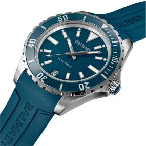 The Watch Boutique Balmain Ophrys Swiss Quartz Stainless Steel Blue Rubber Watch