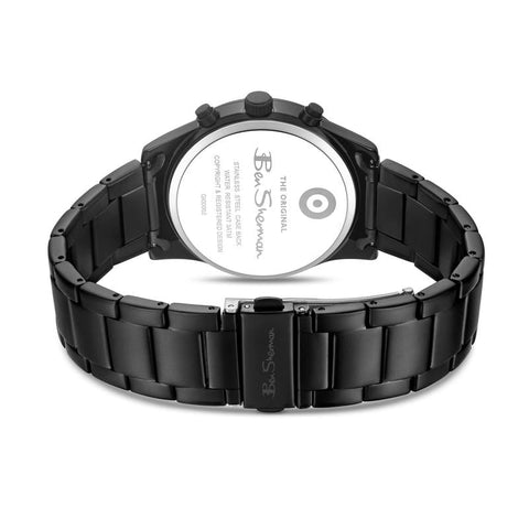 The Watch Boutique Ben Sherman Men's Black Chronograph Watch with Black Stainless Steel Bracelet