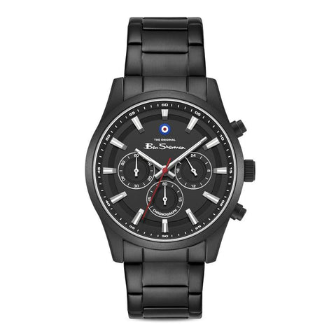 The Watch Boutique Ben Sherman Men's Black Chronograph Watch with Black Stainless Steel Bracelet