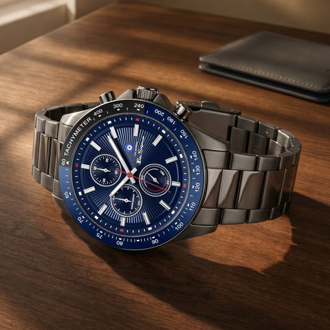 The Watch Boutique Ben Sherman Men’s Black Chronograph Watch with Navy Dial