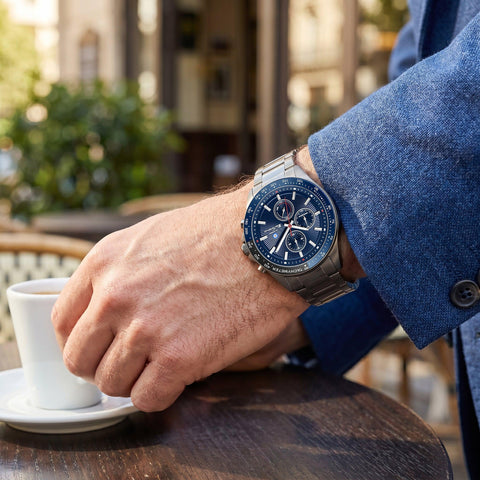 The Watch Boutique Ben Sherman Men’s Black Chronograph Watch with Navy Dial