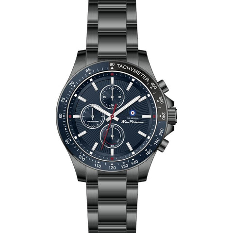 The Watch Boutique Ben Sherman Men’s Black Chronograph Watch with Navy Dial