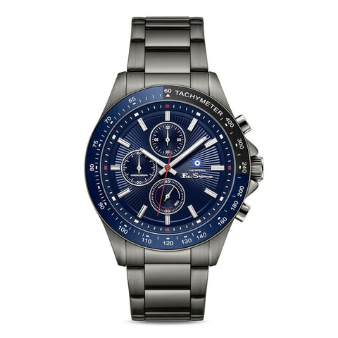 The Watch Boutique Ben Sherman Men’s Black Chronograph Watch with Navy Dial