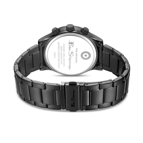 The Watch Boutique Ben Sherman Men’s Black-Tone Chronograph Watch with Black Dial