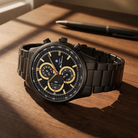 The Watch Boutique Ben Sherman Men’s Black-Tone Chronograph Watch with Black Dial
