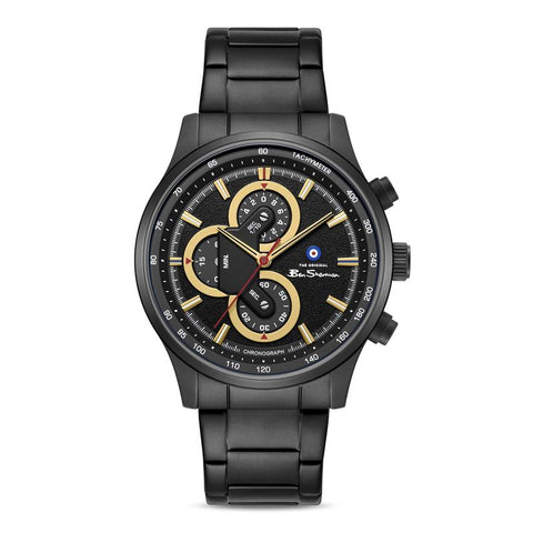 The Watch Boutique Ben Sherman Men’s Black-Tone Chronograph Watch with Black Dial