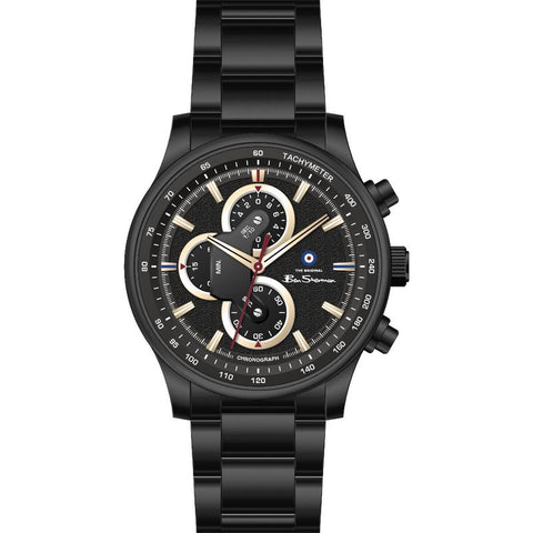 Ben Sherman Men’s Black-Tone Chronograph Watch with Black Dial