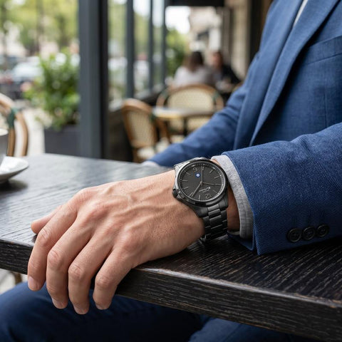 The Watch Boutique Ben Sherman Men’s Black-Tone Watch with Textured Black Dial