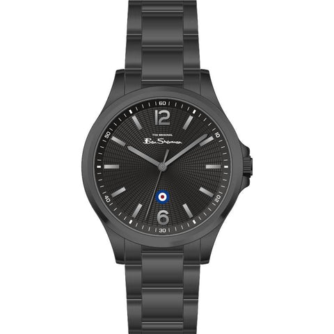 The Watch Boutique Ben Sherman Men’s Black-Tone Watch with Textured Black Dial