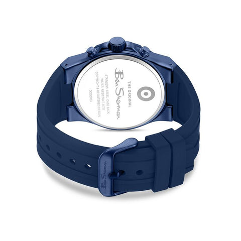 The Watch Boutique Ben Sherman Men's Blue Chronograph Watch with Blue Silicone Strap