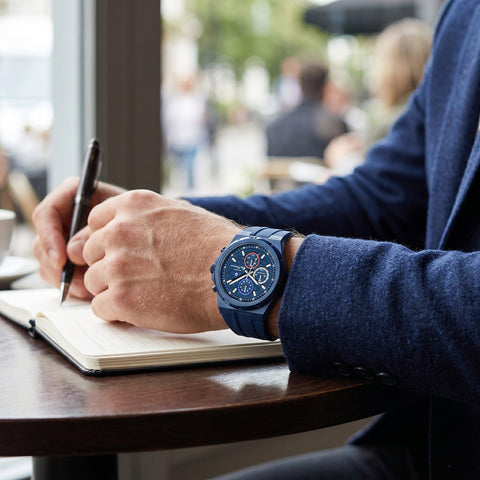 The Watch Boutique Ben Sherman Men's Blue Chronograph Watch with Blue Silicone Strap