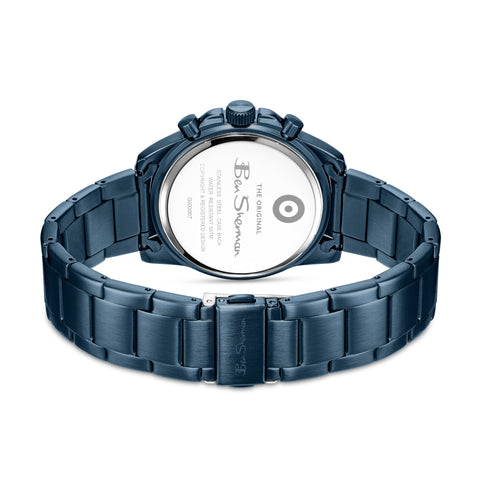 The Watch Boutique Ben Sherman Men's Blue Chronograph Watch with Blue Stainless Steel Bracelet