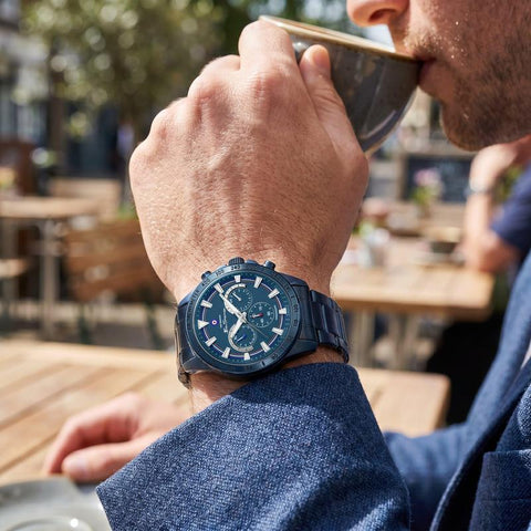 The Watch Boutique Ben Sherman Men's Blue Chronograph Watch with Blue Stainless Steel Bracelet