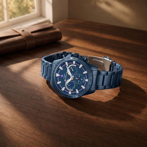The Watch Boutique Ben Sherman Men's Blue Chronograph Watch with Blue Stainless Steel Bracelet
