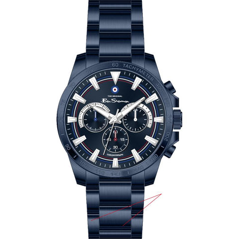 Ben Sherman Men's Blue Chronograph Watch with Blue Stainless Steel Bracelet