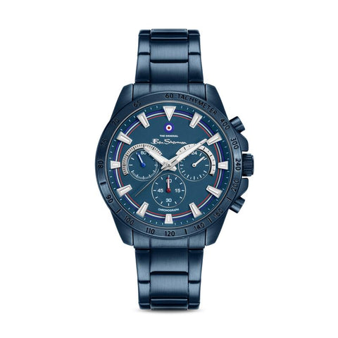 The Watch Boutique Ben Sherman Men's Blue Chronograph Watch with Blue Stainless Steel Bracelet