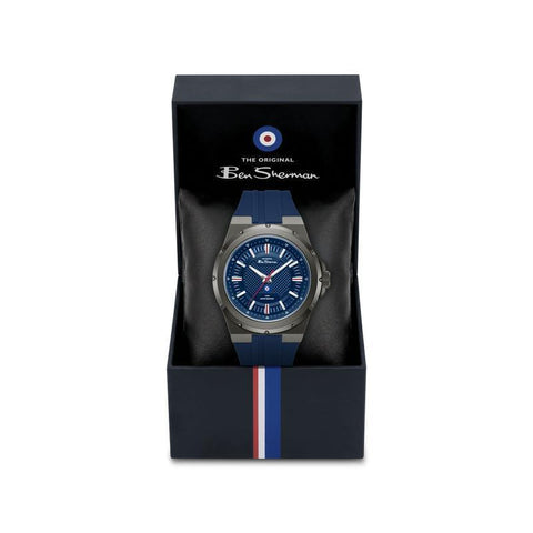 The Watch Boutique Ben Sherman Men's Blue Silicone Strap Blue Dial Watch