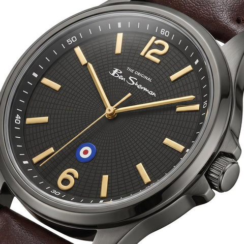 The Watch Boutique Ben Sherman Men's Brown Leather Strap Black Dial Watch