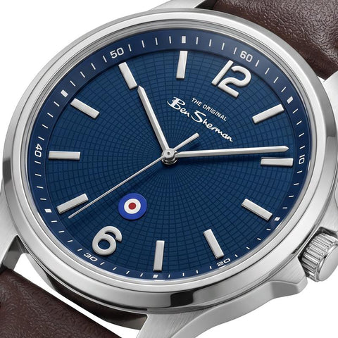 The Watch Boutique Ben Sherman Men's Brown Leather Strap Blue Dial Watch