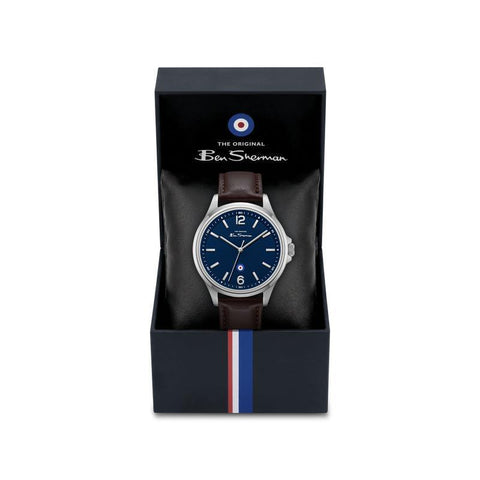 The Watch Boutique Ben Sherman Men's Brown Leather Strap Blue Dial Watch