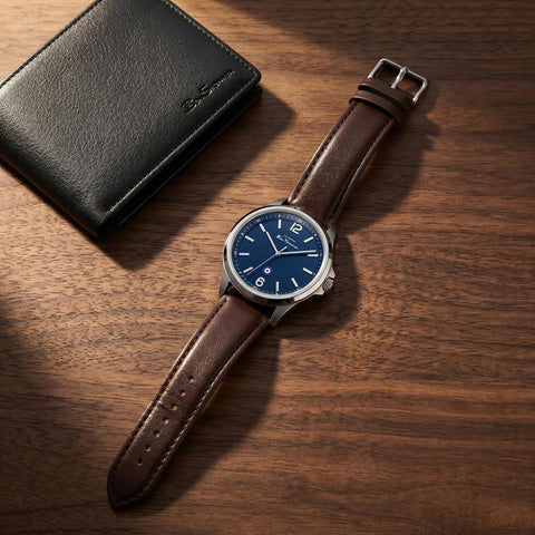 The Watch Boutique Ben Sherman Men's Brown Leather Strap Blue Dial Watch