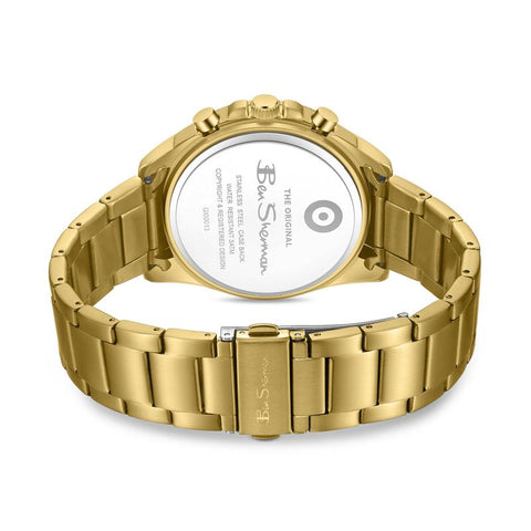 The Watch Boutique Ben Sherman Men’s Gold-Tone Chronograph Watch with Black Dial