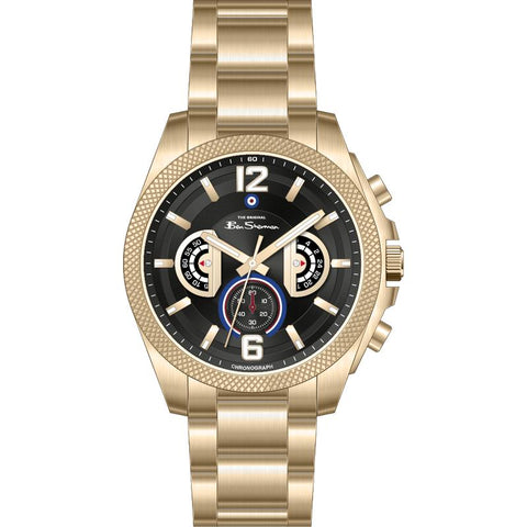 Ben Sherman Men’s Gold-Tone Chronograph Watch with Black Dial