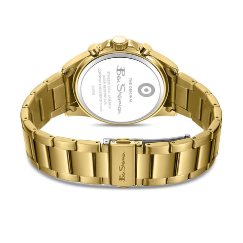 The Watch Boutique Ben Sherman Men’s Gold-Tone Chronograph Watch with Silver Dial