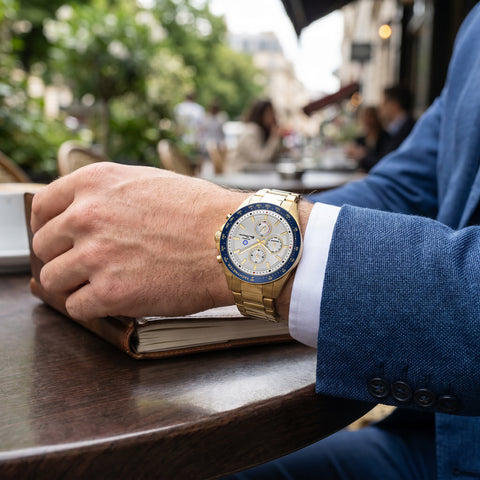 The Watch Boutique Ben Sherman Men’s Gold-Tone Chronograph Watch with Silver Dial