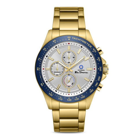 The Watch Boutique Ben Sherman Men’s Gold-Tone Chronograph Watch with Silver Dial