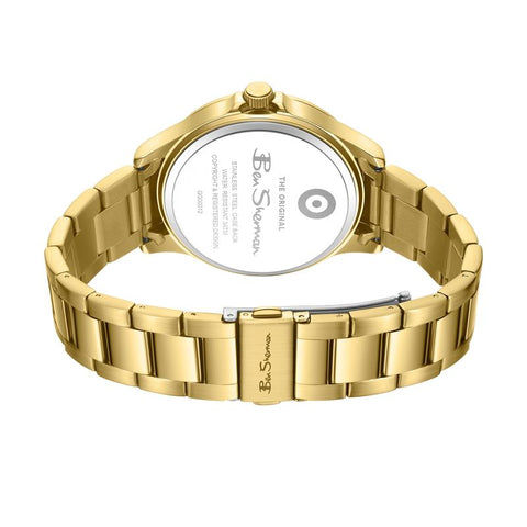 The Watch Boutique Ben Sherman Men’s Gold-Tone Watch with Textured White Dial