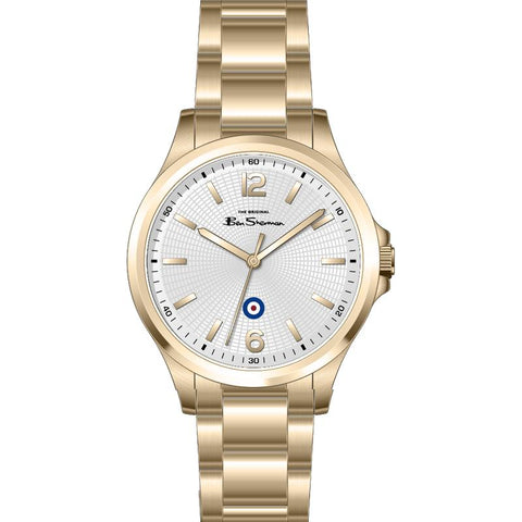 The Watch Boutique Ben Sherman Men’s Gold-Tone Watch with Textured White Dial