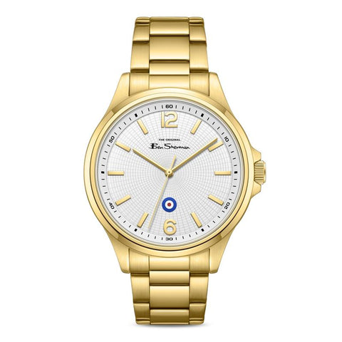 The Watch Boutique Ben Sherman Men’s Gold-Tone Watch with Textured White Dial