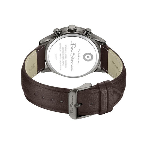 The Watch Boutique Ben Sherman Men's Green Chronograph Watch with Brown Leather Strap