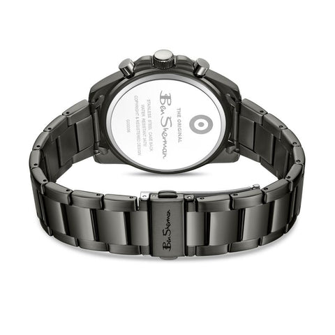 The Watch Boutique Ben Sherman Men's Gunmetal Chronograph Watch with Green Dial & Gunmetal Stainless Steel Bracelet