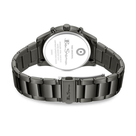 The Watch Boutique Ben Sherman Men's Gunmetal Chronograph Watch with Grey Dial & Black Stainless-Steel Bracelet