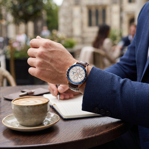The Watch Boutique Ben Sherman Men's Rose Gold Chronograph Watch with Brown Leather Strap