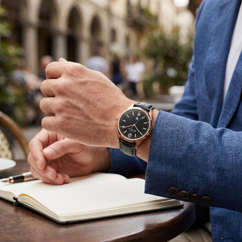 The Watch Boutique Ben Sherman Men’s Rose Gold-Tone Watch with Black Dial and Leather Strap