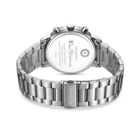 The Watch Boutique Ben Sherman Men's Silver Skeleton Chronograph Watch with Stainless Steel Bracelet